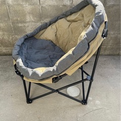 ☆タグ付き美品☆ Luoda ルオーダ フルムーンチェア ベージュ アウトドアチェア 胡坐をかけるチェアの画像