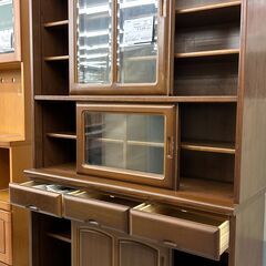 ★リユースのサカイ千葉中央店★  食器棚 ブラウン H193×D44×W117 クリーニング済み TC5735の画像