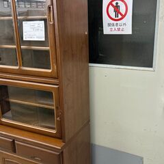 ★リユースのサカイ千葉中央店★  食器棚 ブラウン H193×D44×W117 クリーニング済み TC5735の画像
