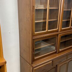 ★リユースのサカイ千葉中央店★  食器棚 ブラウン H193×D44×W117 クリーニング済み TC5735の画像