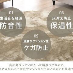 G1　未使用/新品　［直径140］円形 高反発ラグ 極厚25mm フランネル 防音 滑り止め付 床暖房対応 の画像
