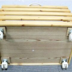 木製　収納ボックス　ハンドル　キャスター付き　ウッドボックス　野菜ストッカー　すのこ　木製コンテナ　694ZSの画像