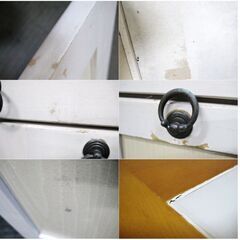 キッチン　キャビネット　サイドボード　タイルはめこみ天板　ペールボックス付き　フレンチカントリー　アンティーク　695ZSの画像