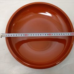 洗朱うるし塗 御盛鉢 30cm 木箱入り 未使用 大鉢 漆器 朱色 盛り付け鉢 和食器 盛皿 料理皿 箱破れあり 伝統工芸 251211-5Aの画像