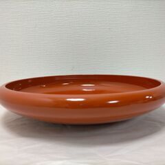 洗朱うるし塗 御盛鉢 30cm 木箱入り 未使用 大鉢 漆器 朱色 盛り付け鉢 和食器 盛皿 料理皿 箱破れあり 伝統工芸 251211-5Aの画像
