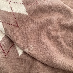 as know as ダイヤモンド柄セーター フリル　モカ系 茶色女子 140の画像