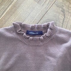 as know as ダイヤモンド柄セーター フリル　モカ系 茶色女子 140の画像