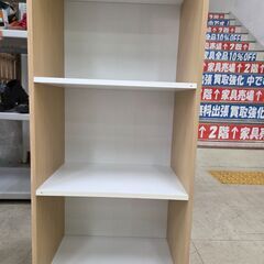 J8730【リユースのサカイ柏店】 3段カラーBOX ナチュラル クリーニング済みの画像