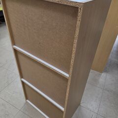 J8730【リユースのサカイ柏店】 3段カラーBOX ナチュラル クリーニング済みの画像