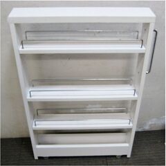 キッチンワゴン　すきま収納　キャスター付き　収納ワゴン　収納ボックス　スリムワゴン　台所　食品　調味料棚　697ZSの画像