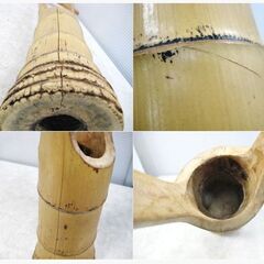 竹製　花器　生け花　花瓶　花入れ　フラワーベース　オブジェ　インテリア　和室飾り　華道具　竹工芸　698ZSの画像