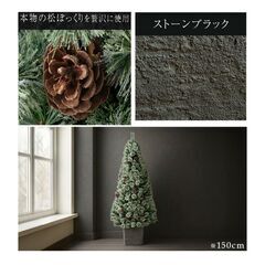 未使用/新品　訳あり特価　クリスマスツリー 180cm ポット付き おしゃれ ツリー リアル ヌードツリー スリム 松ぼっくり付 　アウトレットの画像