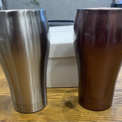 新品未使用　アニヴェルセル　ステンレス　サーモペアカップ シルバー・ブロンズの画像