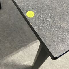 松田家具 ストーン調ダイニングテーブル 幅150 チェア2脚セット 中古家具 店頭引取歓迎 R10257の画像