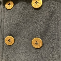 ハリスツイード ネイビーコート ポンチョ 紺色 ゴールドボタン キッズ120㎝の画像