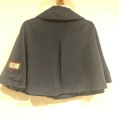 ハリスツイード ネイビーコート ポンチョ 紺色 ゴールドボタン キッズ120㎝の画像