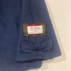 ハリスツイード ネイビーコート ポンチョ 紺色 ゴールドボタン キッズ120㎝の画像