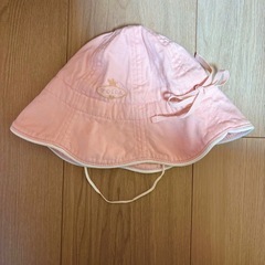 ベビー帽子2点セット（ピンク・ホワイト）46cmの画像