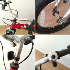 【直接引取限定】へんしんバイク Henshin Bike バランスバイク ブレーキ付 ペダルシステム スタンド付 ストライダー キックバイク 自転車 子供 子ども キッズ 14インチ あか アカの画像