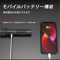 【新品未開封】USB-C充電式 懐中電灯、ズーム可能な洪水/スポット2-in-1、IPX 4防水、12Hランタイム、屋外サバイバル緊急ホームフラッシュライトの3つのモード、ズーム付きキャンプフラッシュライトの画像