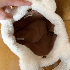 トートバッグ　ファー　ボア　もこもこ　冬　白の画像