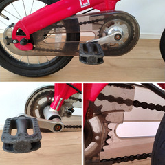 【直接引取限定】へんしんバイク Henshin Bike バランスバイク ブレーキ付 ペダルシステム スタンド付 ストライダー キックバイク 自転車 子供 子ども キッズ 14インチ あか アカの画像