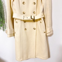 定価1.5万　アンゴラ20% ラムウール80%　 Aライン ベルテッド コートOZOCの画像