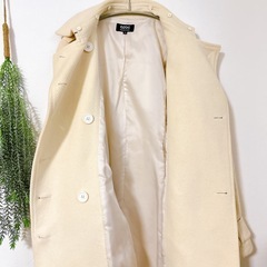 定価1.5万　アンゴラ20% ラムウール80%　 Aライン ベルテッド コートOZOCの画像