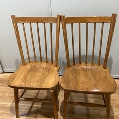 カントリーダイニングチェアー〈2脚セット〉【町田市再生家具】252637の画像