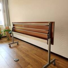 【在庫13台・5000円〜】キャスター付折りたたみ会議テーブル W180 D45 / 塾・作業台にの画像