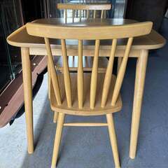 タンスのゲン ナチュラル おしゃれダイニング3点セット 75cm Used/美品の画像