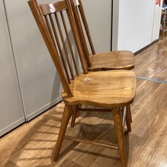 カントリーダイニングチェアー〈2脚セット〉【町田市再生家具】252638の画像