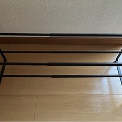 伸縮式　シューズラック　２段の画像