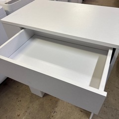 ごみ箱が収納できる キッチンカウンター 引き出し サイド収納付 幅71cm ホワイトの画像