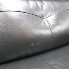 2.5人掛けソファ① 幅186cm 革製 ブラック 背もたれ取り外し可能 2Pソファ 黒 ソファ ☆ 札幌市 北区 屯田 の画像