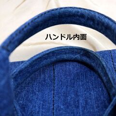 角スレ破れ無し【PRADA】プラダ カナパ トートバッグ デニムキャンパス インディゴブルー 三角プレートの画像