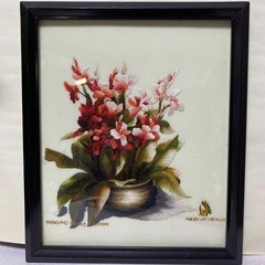 刺繍 刺繍絵画　花　飾物　名産　コレクションの画像