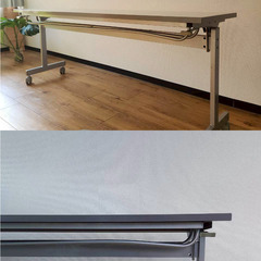 【在庫13台・5000円〜】キャスター付折りたたみ会議テーブル W180 D45 / 塾・作業台にの画像