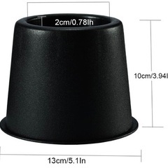 Uping 継ぎ脚 高さ調節 継脚 ベッド の高さをあげる足 4個セット 高さを上げる 高さ調節脚 こたつ 継足し 継ぎ足 テーブル脚台 高さ調整 暖房器具　丸型 (耐荷重450kg) ブラックの画像