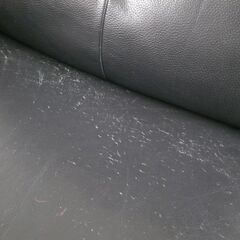 2.5人掛けソファ② 幅186cm 革製 ブラック 背もたれ取り外し可能 2Pソファ 黒 ソファ ☆ 札幌市 北区 屯田 の画像