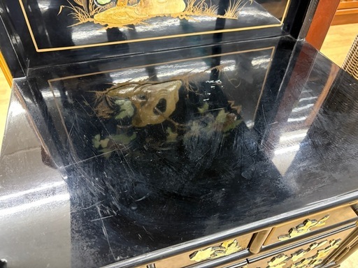 【ドリーム川西店限定】☆ジモティー見たよ割引☆ 螺鈿 収納棚 キャビネット  クリーニング済み 【2125680000020036】