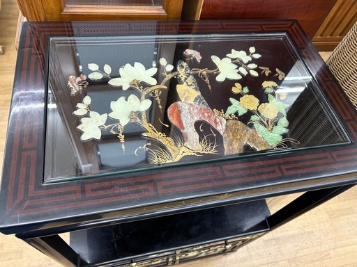 【ドリーム川西店限定】☆ジモティー見たよ割引☆ 螺鈿 収納棚 キャビネット  クリーニング済み 【2125680000020036】