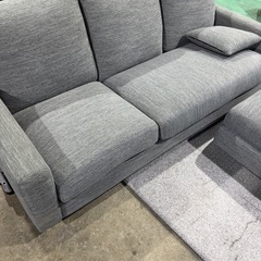 売り切り❗️ソファー3人がけ　オットマン　グレー　幅1850奥850高さ650mm【足が欠品の為格安出品】の画像
