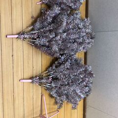 クリスマスツリー 160cm ラメ スパンコール風 シルバー ピンクスタンド ボリューム ツリー 組立式 クリスマス　【糸島市内 送料無料】251211-6の画像