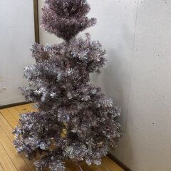 クリスマスツリー 160cm ラメ スパンコール風 シルバー ピンクスタンド ボリューム ツリー 組立式 クリスマス　【糸島市内 送料無料】251211-6の画像