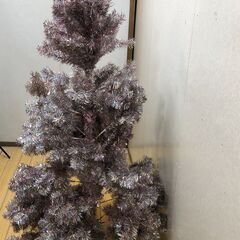 クリスマスツリー 160cm ラメ スパンコール風 シルバー ピンクスタンド ボリューム ツリー 組立式 クリスマス　【糸島市内 送料無料】251211-6の画像