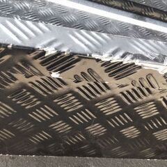 ダイハツ ハイゼットトラック ジャンボ S510P あおりカバー インナー 3点セット シマ 縞模様 メタルブラック 黒 ステンレス製 中古の画像