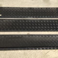 ダイハツ ハイゼットトラック ジャンボ S510P あおりカバー インナー 3点セット シマ 縞模様 メタルブラック 黒 ステンレス製 中古の画像