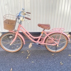 【ブリヂストンHACCHI】子供用自転車 ピンク 前カゴ付きの画像