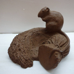 ☆▲伯馬作　ねずみ　子　干支　置物　飾り　インテリア　雑貨　小物　bの画像